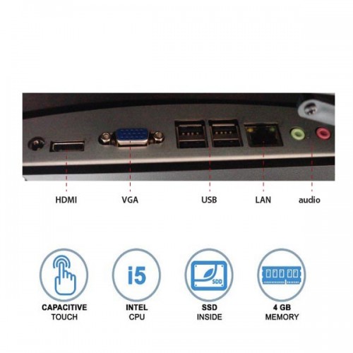 Σύστημα POS Multi tousch  15 Intel i5 Dual-Core/4GB DDR3/128GB SSD